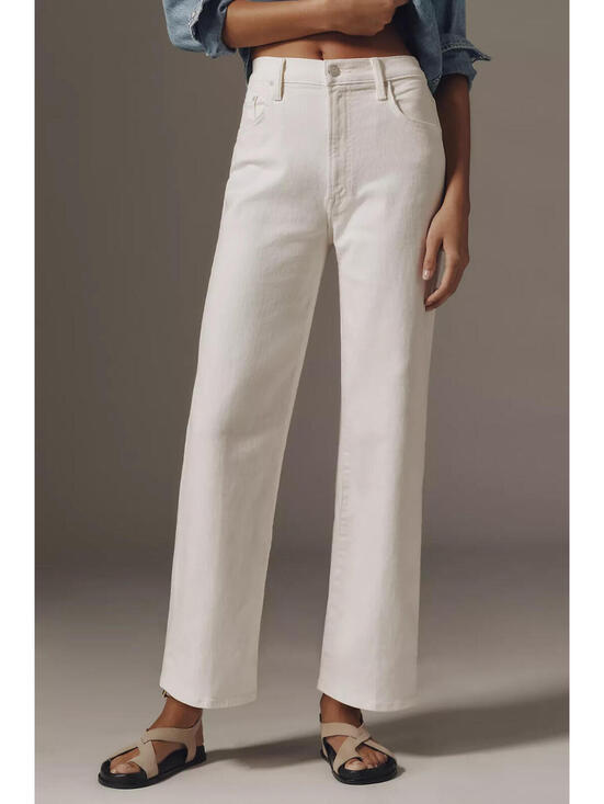 Mother Denim - MOTHER The Rambler High-Rise Zip Ankle Jeans in Cream Puff - Size 28